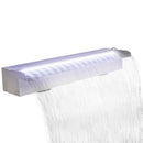 Négyszögletes rozsdamentes acél medence szökőkút LED fényekkel 60 cm