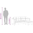 vidaXL fekete 3 személyes műbőr sarokkanapé