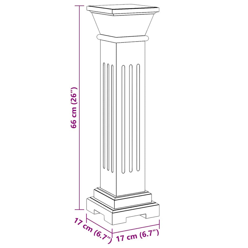 Klasszikus négyszögletes MDF virágtartó oszlop