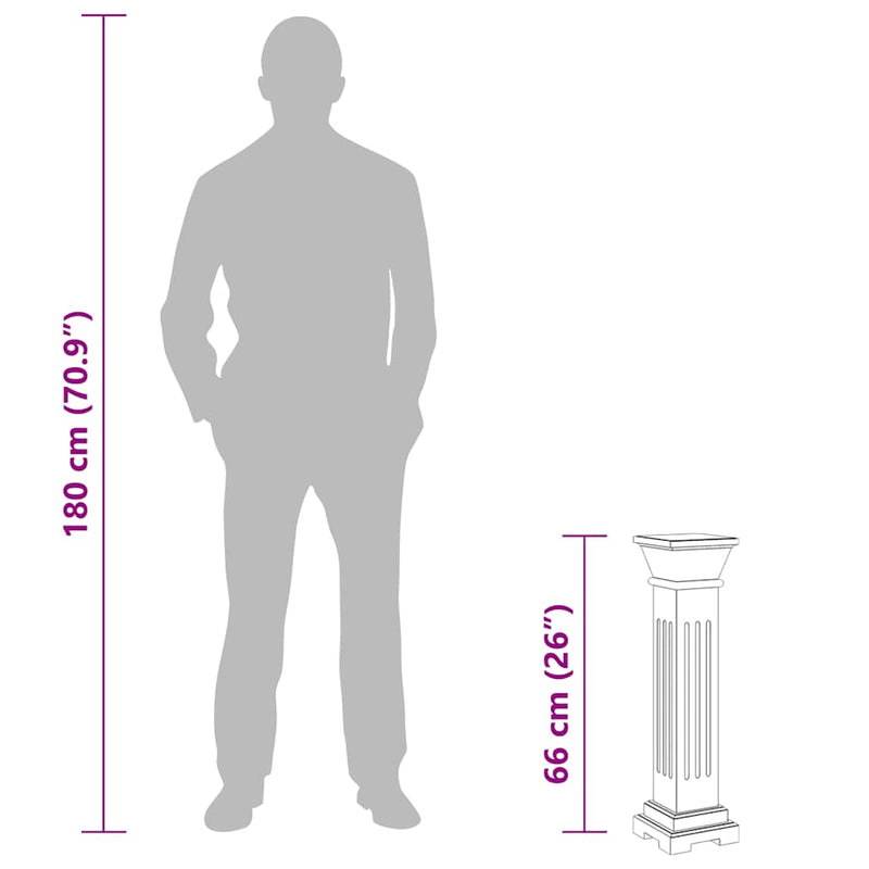 Klasszikus négyszögletes MDF virágtartó oszlop