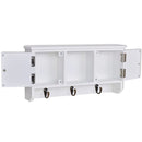 vidaXL kulcs- és ékszertartó fali szekrény ajtókkal és kampókkal