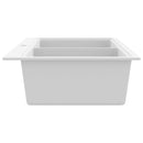 Overmount kétmedencés gránit mosogató krém fehér