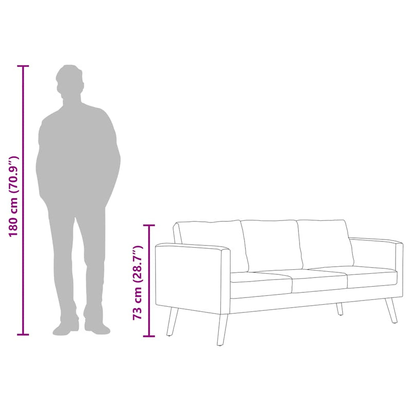 vidaXL világosszürke 3 személyes szövet kanapé