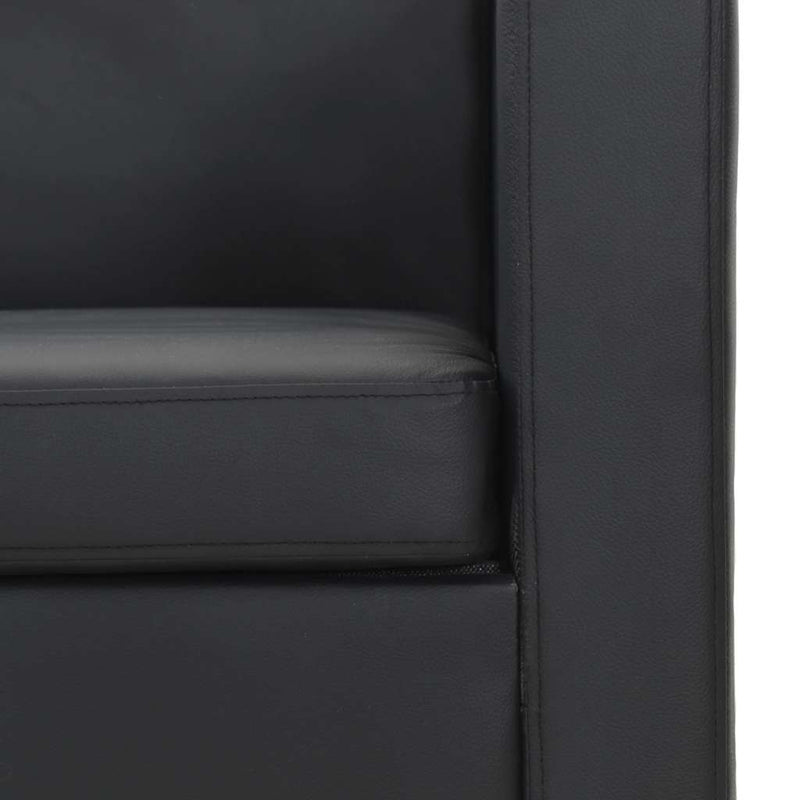 vidaXL fekete 2 személyes műbőr kanapé