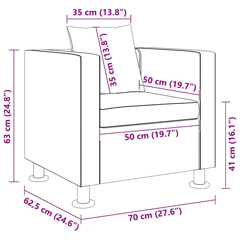 vidaXL fekete műbőr fotel