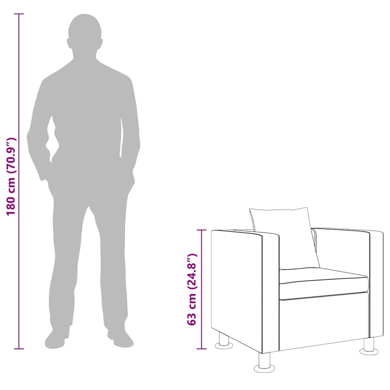 vidaXL fekete műbőr fotel