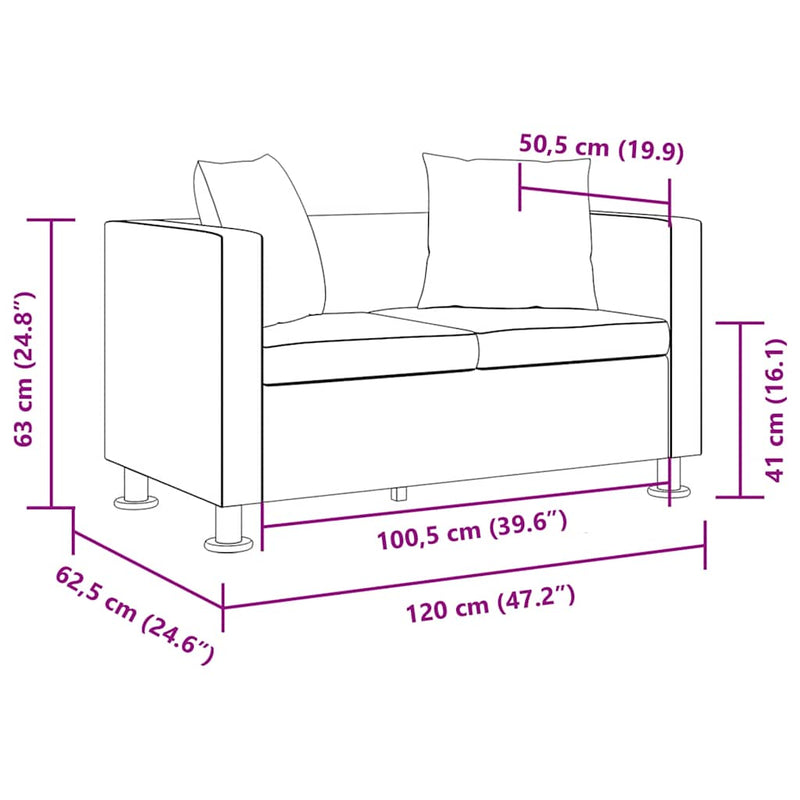 vidaXL fehér 2 személyes műbőr kanapé