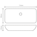 Fürdőszoba téglalap kerámia mosdó fekete