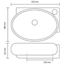 Kerek kerámia fürdőszoba mosdókagyló csaptelep és túlfolyó fekete