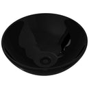 Fürdőszoba kerek kerámia mosdó fekete