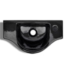 Kerámia fürdőszoba mosdókagyló csaptelep lyukkal fekete