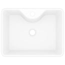 Négyszögletes kerámia fürdőszoba mosdókagyló csaptelep lyukkal fehér