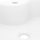 Négyszögletes kerámia fürdőszoba mosdókagyló csaptelep lyukkal fehér