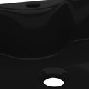 Négyszögletes kerámia fürdőszoba mosdókagyló csaptelep lyukkal fekete