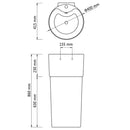 Kerek álló kerámia fürdőszoba mosdókagyló csaptelep/túlfolyó lyukkal fehér