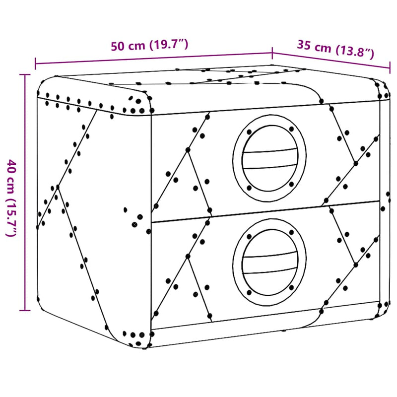 vidaXL vintage repülős stílusú kisasztal 2 fiókkal