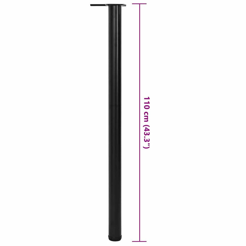 4 db állítható magasságú fekete asztalláb 1100 mm