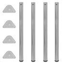 4 db állítható magasságú csiszolt nikkel asztalláb 870 mm