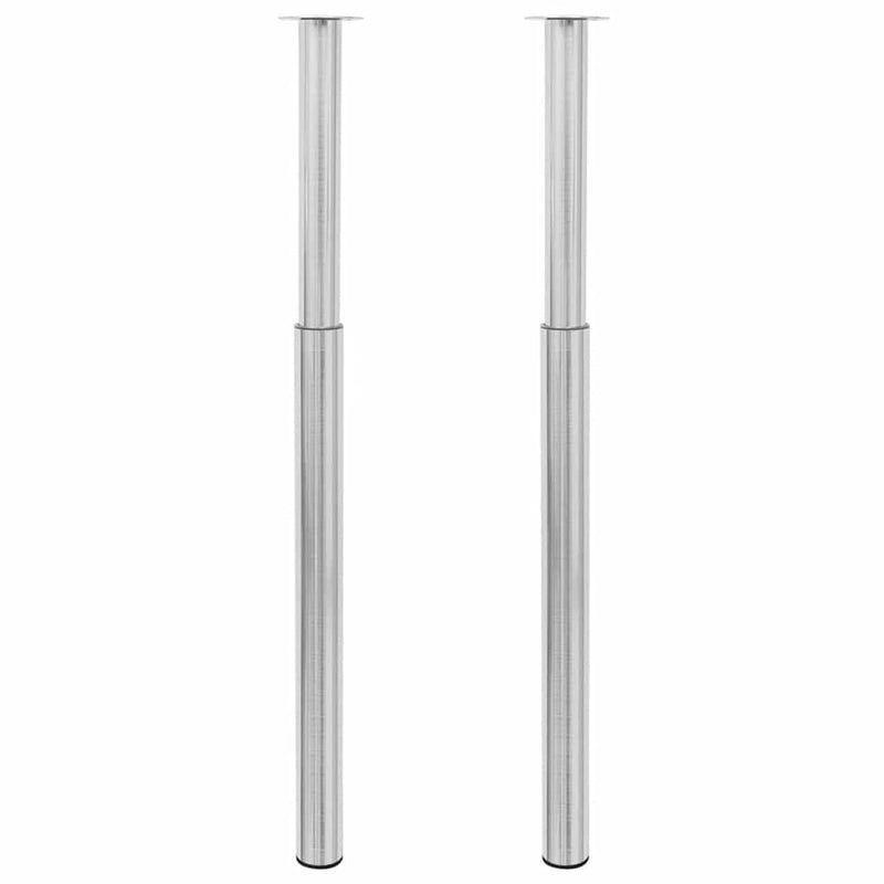 2 teleszkópos asztalláb 710 mm - 1100 mm matt nikkel