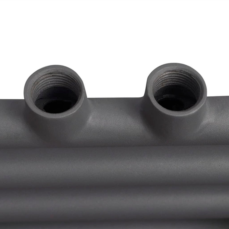 Szürke fürdőszobai egyenes törölközőtartó központi fűtéssel 480x480 mm