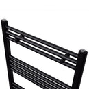 Fekete fürdőszobai egyenes törölközőtartó központi fűtéssel 600x764 mm