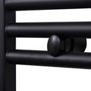Fekete fürdőszobai egyenes törölközőtartó központi fűtéssel 600x764 mm