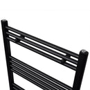 Fekete fürdőszobai egyenes törölközőtartó központi fűtéssel 600x1160mm