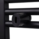 Fekete fürdőszobai egyenes törölközőtartó központi fűtéssel 600x1160mm