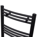 Fekete fürdőszobai íves törölközőtartó központi fűtéssel 500x764 mm