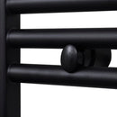 Fekete fürdőszobai íves törölközőtartó központi fűtéssel 500x764 mm