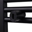Fekete fürdőszobai íves törölközőtartó központi fűtéssel 500x764 mm