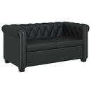 vidaXL 2 személyes fekete műbőr Chesterfield kanapé