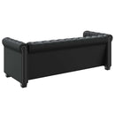 vidaXL 3 személyes fekete műbőr Chesterfield kanapé