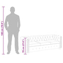 vidaXL 3 személyes fekete műbőr Chesterfield kanapé