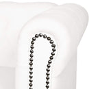 vidaXL 3 személyes fehér műbőr Chesterfield kanapé