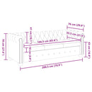 vidaXL 3 személyes fehér műbőr Chesterfield kanapé