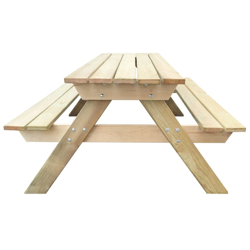 vidaXL fa piknik asztal 150 x 135 x 71,5 cm