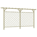 vidaXL kerti rácsos fakerítés pergola tetővel