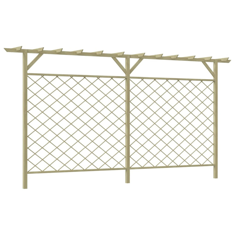 vidaXL kerti rácsos fakerítés pergola tetővel