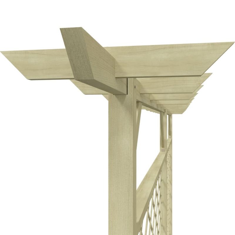 vidaXL kerti rácsos fakerítés pergola tetővel