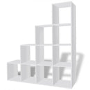 vidaXL fehér lépcsős könyvespolc/vitrines polc 142 cm