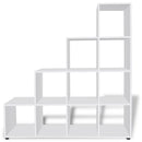 vidaXL fehér lépcsős könyvespolc/vitrines polc 142 cm