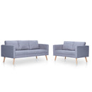 vidaXL világosszürke 2 személyes és 3 személyes szövet kanapészett