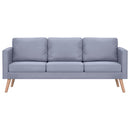 vidaXL világosszürke 2 személyes és 3 személyes szövet kanapészett