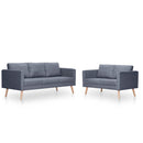 vidaXL sötétszürke 2 személyes és 3 személyes szövet kanapészett