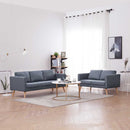 vidaXL sötétszürke 2 személyes és 3 személyes szövet kanapészett