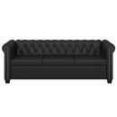 vidaXL 2 személyes és 3 személyes fekete műbőr Chesterfield kanapé