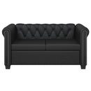vidaXL 2 személyes és 3 személyes fekete műbőr Chesterfield kanapé