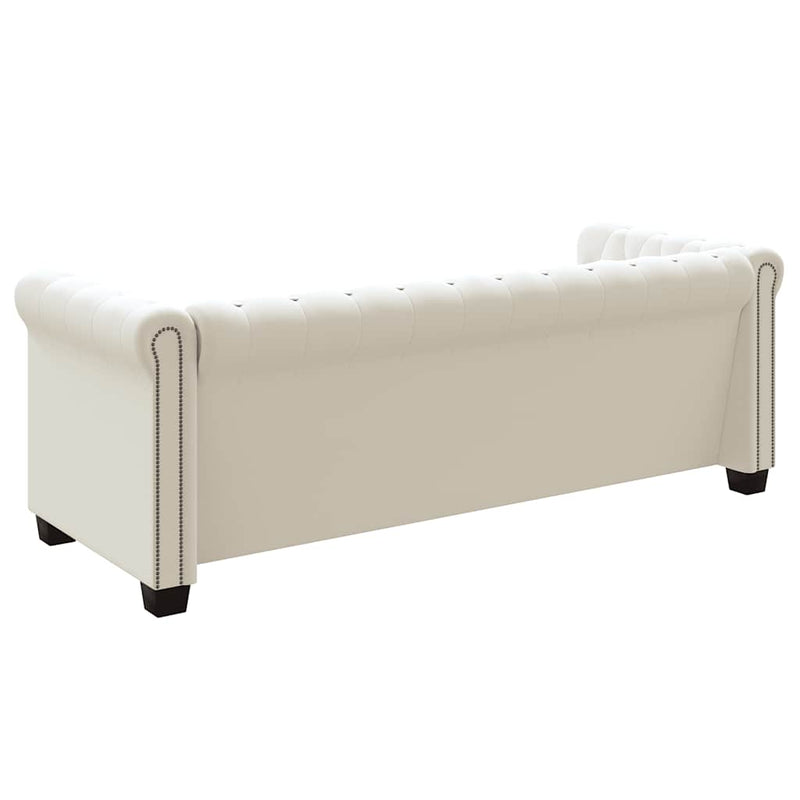 vidaXL 2 személyes és 3 személyes fehér műbőr Chesterfield kanapé