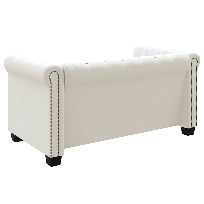 vidaXL 2 személyes és 3 személyes fehér műbőr Chesterfield kanapé
